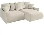 ECKSOFA Ottomane rechts ONESK-L-v1 216x177x72 Ecru Velours