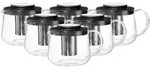TEEKANNEN MIT SIEB Yucca schwarz-transparent 1,5 l 6er Set