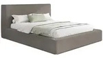 POLSTERBETT Merlin mit Bettkasten, Metall-Lattenrost & hohem Kopfteil in Taupe