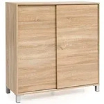 SCHUHSCHRANK Holz f&uuml;r 20 Paar Schuhe mit Ablage, Sonoma 100x38x108 cm