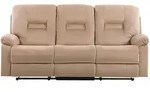 3-SITZER-SOFA mit LED-Beleuchtung Samtstoff Beige Bergen