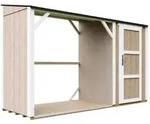 BRENNHOLZLAGER mit geschlossenem Stauraum 4,14 m2 M985-TERRA BROWN