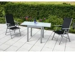 Gartentisch ausziehbar Metall/ Glas L: 65/130 cm