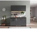 Minik&uuml;che Oliver m. Ger&auml;ten B: 150cm Grau