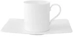 KAFFEETASSE MIT UNTERTASSE Modern Grace wei&szlig; 170 ml