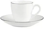 MOKKA-/ESPRESSOOBERTASSE MIT UNTERTASSE Anmut Platinum No.1 wei&szlig; 60 ml