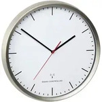 Funkuhr Wanduhr Wei&szlig;/Edelstahlfarben