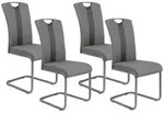 Schwingstuhl Amber Grau 4er-Set