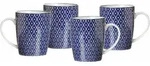 KAFFEEBECHER Royal Reiko wei&szlig;-blau 350 ml 4er Set