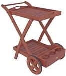 Servierwagen Toledo ca. 80x54x88 cm Holz ge&ouml;lt