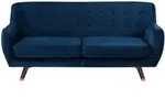 3-SITZER-SOFA Samtstoff Marineblau Bodo