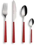 Besteckset Basic Rot/Silber 24-teilig