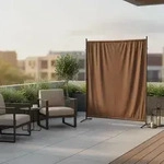 Sichtschutz Textil Silber/Taupe