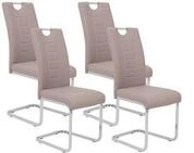 Schwingstuhl Ruby Grau gepolstert 4er-Set