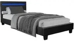 POLSTERBETT Paris mit LED schwarz 90x200cm