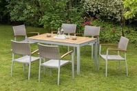Gartentisch Naxos Akazie/ Silber ca. 150x74x90cm
