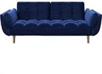 PLAYBOY 2-Sitzer-Sofa Scarlett Blau Samt m. Schlaffunktion