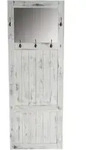WANDGARDEROBE MIT SPIEGEL SHABBY-LOOK Wei&szlig;