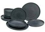 Tafelservice Uno Lava Stone in Schwarz 12-teilig