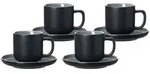 ESPRESSOTASSEN MIT UNTERTASSEN Jasper Schwarz 100 ml 4er Set