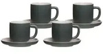 ESPRESSOTASSEN MIT UNTERTASSEN Jasper Grau 100 ml 4er Set