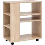 Beistellregal mit Rollen Eichefarbe