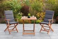 Gartenm&ouml;bel Set 5-tlg Comodoro Echtholz klappbar mit Kissen