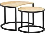 Couchtisch-Set Wohnling 2er-Set Holz/Schwarz