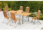 Gartengarnitur 7-tlg. Keros Holz/Metall mit Kissen