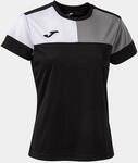 Joma Kurzarmshirt Frau Crew V schwarz grau Weiss