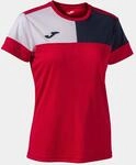 Joma Kurzarmshirt Frau Crew V rot Marineblau Weiss