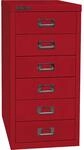 BISLEY MultiDrawer, 29er Serie, DIN A4, 6 Schubladen, Metall, 670 Kardinalrot, 38 x