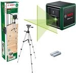 Bosch Home and Garden Kreuzlinienlaser Quigo Green mit Stativ (gr&uuml;ner Laser f&uuml;r