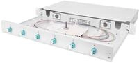 DIGITUS LWL Splei&szlig;box 6 Kupplungen - LC - OM3 - 1HE - 19-Zoll - Multi-Mode Simplex -