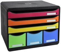 Exacompta 306798D Ablagebox Iderama Querformat mit 6 Schubladen f&uuml;r DIN A+
