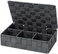 WENKO Badorganizer Mod Adria Deckel Dunkelgrau praktische Aufbewahrungsbox f&uuml;r Bad
