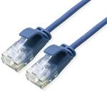 ROLINE UTP DataCenter Patchkabel Kat.6A (Class EA), LSOH, slim, blau, 1,5 m