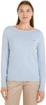 Tommy Hilfiger Damen Pullover Strickpullover, Blau (Breezy Blue), XXS