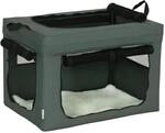 PawHut Hundetasche Hundebox mit Meshfenster Griffen, 60 x 42 x 42 cm, Grau 