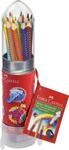 FABER-CASTELL 112457 - Malset Colour Grip Rakete, 15 Buntstifte