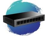 STRONG SW8000M in Metall | 8-Port Gigabit Desktop Switch | Tisch- und Wandmontage 