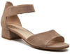 Caprice Damen Sandalen mit Absatz aus Leder mit Riemchen, Braun (Mud Suede), 41