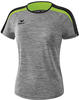 ERIMA Damen T-shirt T-Shirt, grau melange/schwarz/green gecko, 36, 1081837