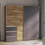 FORTE Winn 2 Kleiderschrank 200, Moderner Schrank mit 2 Schwebet&uuml;ren und 3
