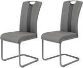 Hela Tische, 2er Set Schwingstuhl Amber2, Bezug Kunstleder Anthrazit,...