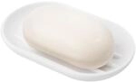 Umbra Touch Seifenschale, Oval, Platzsparend, Weiss | Gerillter Boden, verhindert