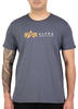 Alpha Industries Herren Label T-Shirt, Greyblack, M