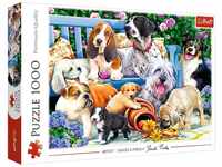 Trefl, Puzzle, Hunde im Garten, 1000 Teile, Premium Quality, für Erwachsene und