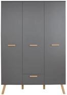trendteam smart living - Mats - Wardrobe - Grau Matt - Kleiderschrank mit 3...