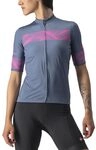 CASTELLI Damen Fenice Jersey Sweatshirt, Leichter Stahlblau/Rosa Fluo, L EU